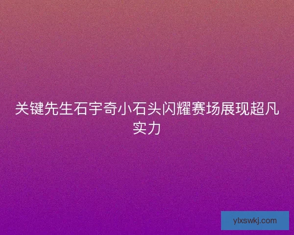 关键先生石宇奇小石头闪耀赛场展现超凡实力