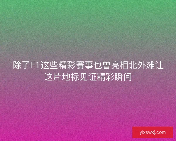 除了F1这些精彩赛事也曾亮相北外滩让这片地标见证精彩瞬间