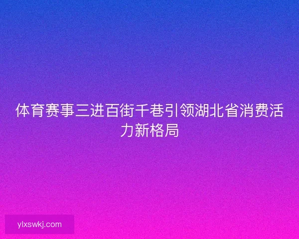 体育赛事三进百街千巷引领湖北省消费活力新格局