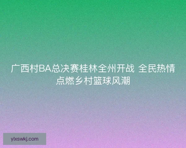 广西村BA总决赛桂林全州开战 全民热情点燃乡村篮球风潮