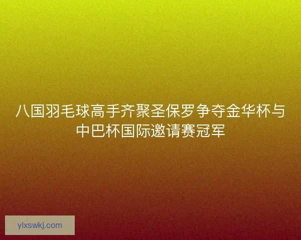 八国羽毛球高手齐聚圣保罗争夺金华杯与中巴杯国际邀请赛冠军